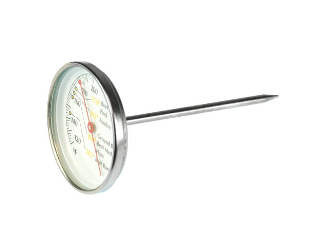 thermomètre pour la détection de la température de la viande dans la cuisine - thermometer cooking meat gauge photos et images de collection