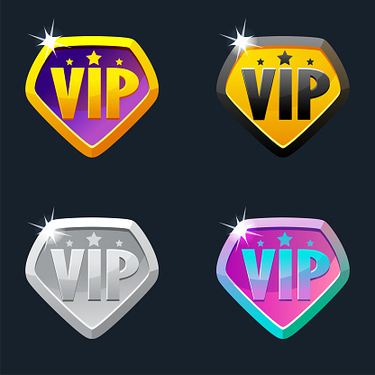 Four VIP icons. VIP Badges for 2D games.