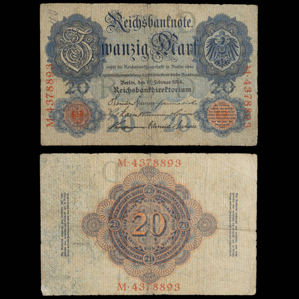 istock Old german Mark reichsbanknote, Wilhelm II era. 1944279683
