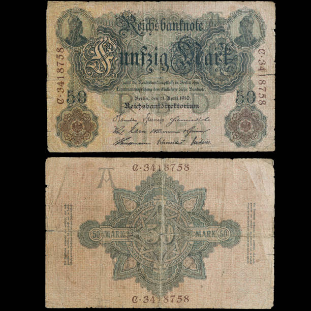 istock Old german Mark reichsbanknote, Wilhelm II era. 1944279685
