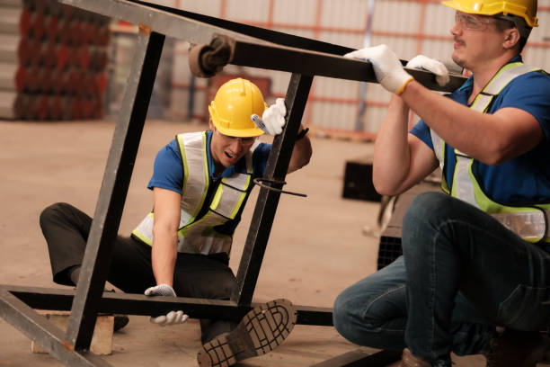 istock Engineer help anoter engineer, He has accident  on the work in factory. 1944301699