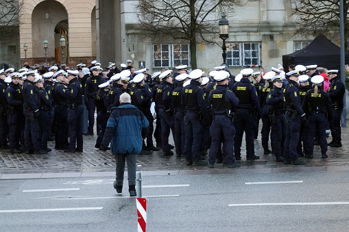 Rome, Italy - April 30, 2016: Cadets of police school in St. Peter's Square, on the occasion of the day dedicated to the jubilee of the military family and the police.