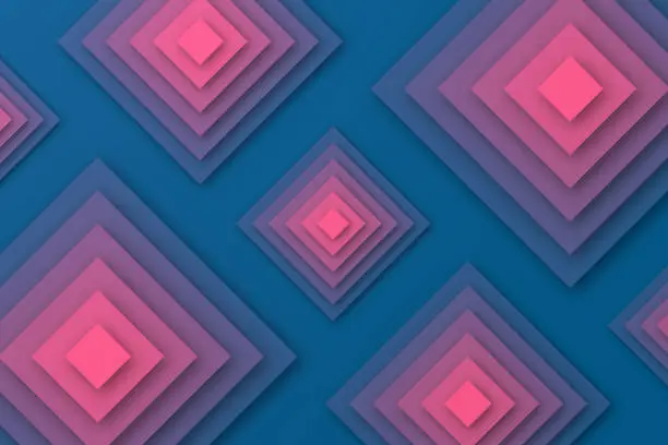 Vector illustration of Abstract design with squares and Pink gradients - Trendy background