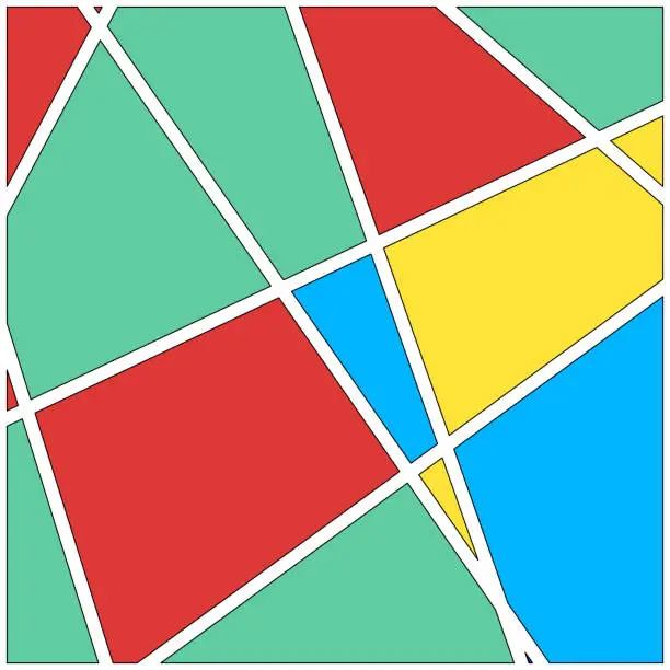Vector illustration of Colorful polygons cut by lines