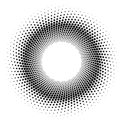 Spiral pattern of dots forming donut shape