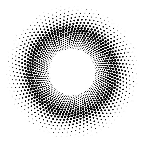 Spiral pattern of dots forming donut shape vector art illustration