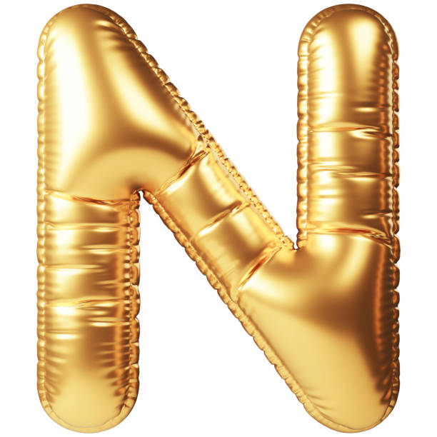 istock Gold Balloon 3D Letter N 1944357088