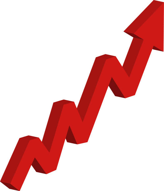 istock Business arrow, goals concept, Financial growth vector. 3d graph arrow isolated on white background. Cost reduction. 1944541051