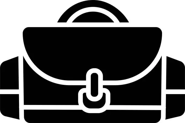 Vector illustration of Camera bag solid and glyph vector illustration