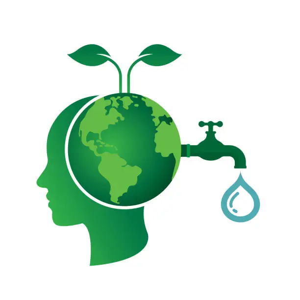 Vector illustration of save water save earth