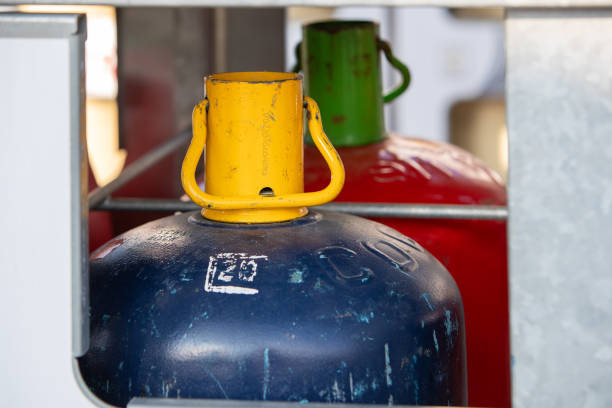istock Blue gas bottle container in a store 1944554265