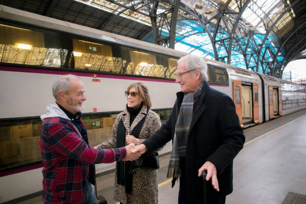 istock Senior friends at the train station 1944585997