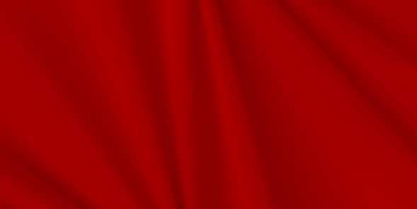 Layered red fabric with layered texture on coloured surface. Abstract background poster with copy space. Computer generated image photography.