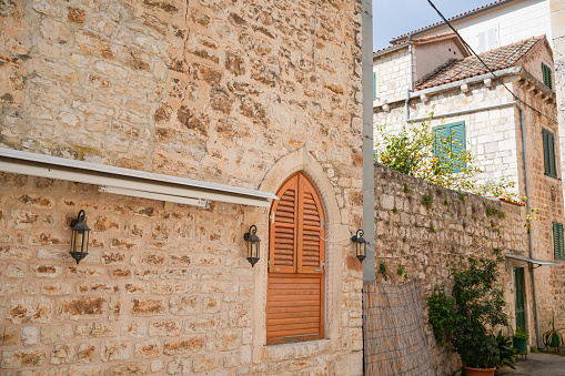 Croatia - Trogir in Dalmatia (UNESCO World Heritage Site). Old town detail.