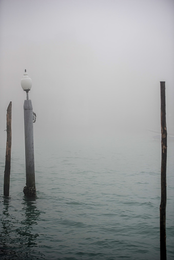 Mystic Venice in the Morning Fog at Winter