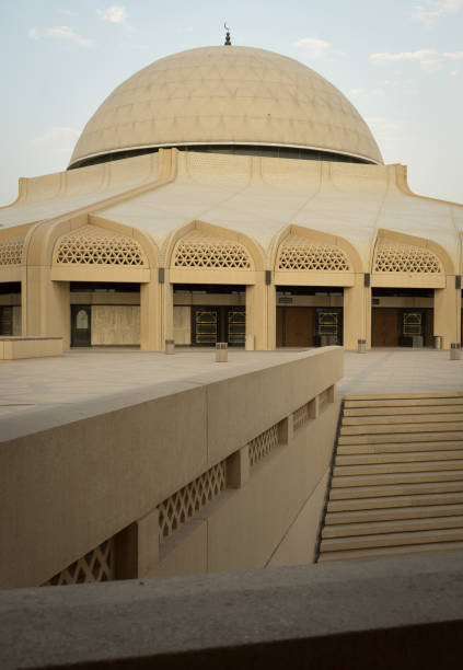 Mosque view from street stock photo