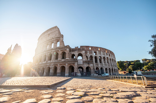 Colosseum, famous ancient roman amphitheatre in Rome, Italy