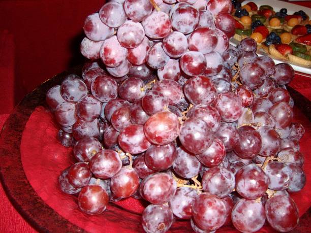 istock Grapes on a table in a restaurant, close up shot 1944687206