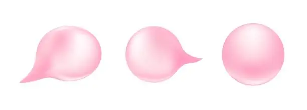 Vector illustration of bubblegum inflated pink 3d isolated