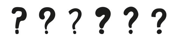 stockillustraties, clipart, cartoons en iconen met hand drawn solid question mark. black silhouette question mark - vraagteken