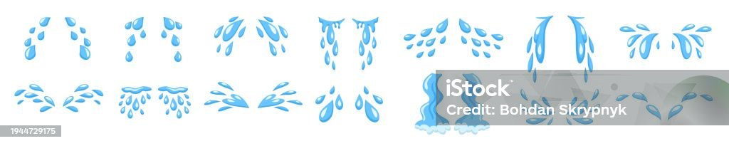 Tear Stream Vector Tear Cry Eye Water Drip Sweat Stream Vector Stock Illustration ...
