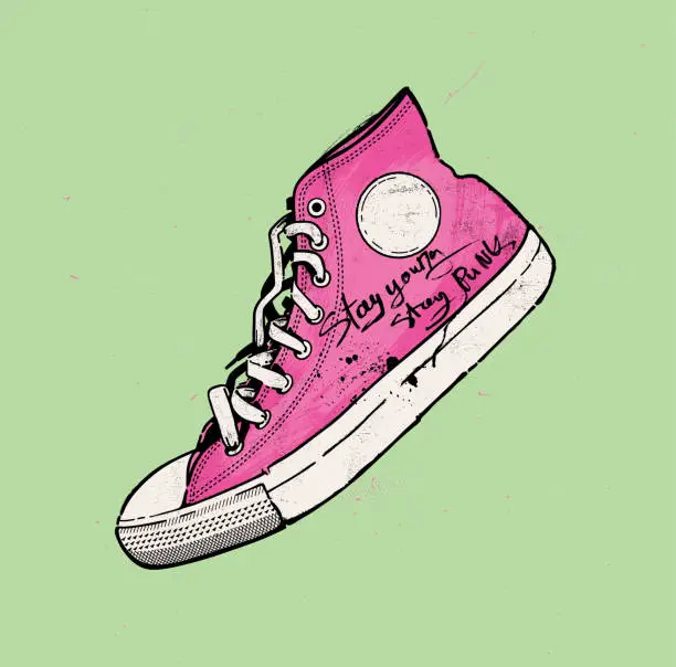 Vector illustration of Punk Rock Sneaker Pop Art