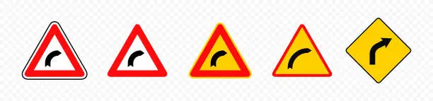 Vector illustration of Curve road sign vector design