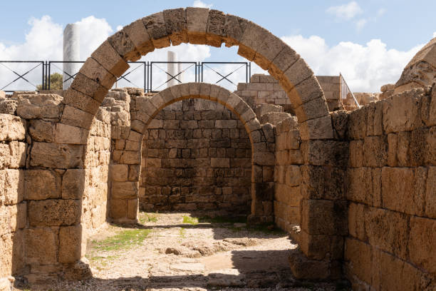 caesaria national park roman excavation in israel - herod-the-great fotografías e imágenes de stock