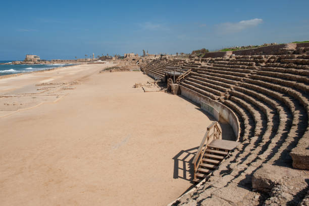 excavation in caesarea maritima national park, caesarea, israel - herod-the-great fotografías e imágenes de stock