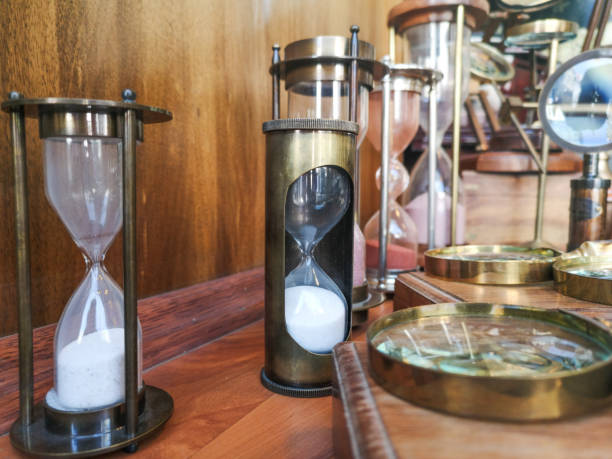 Hourglasses depicting time concept