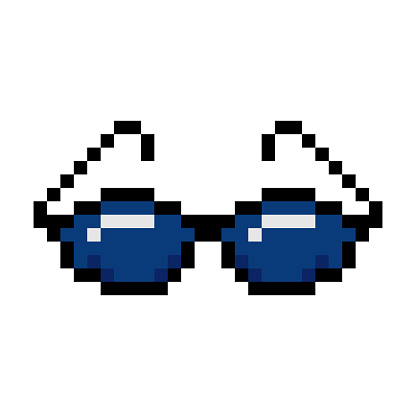 Pixel art colored style glasses