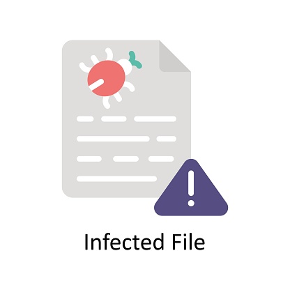 Infected File Vector  Flat icon Style illustration. EPS 10 File