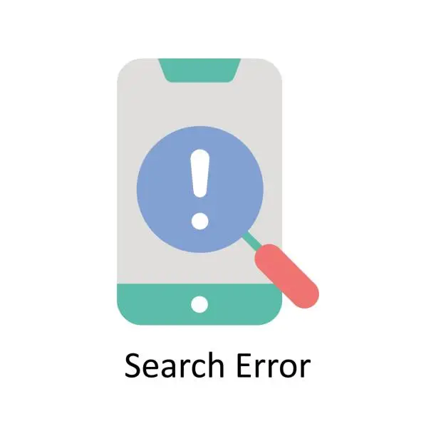 Vector illustration of Search Error Vector  Flat icon Style illustration. EPS 10 File