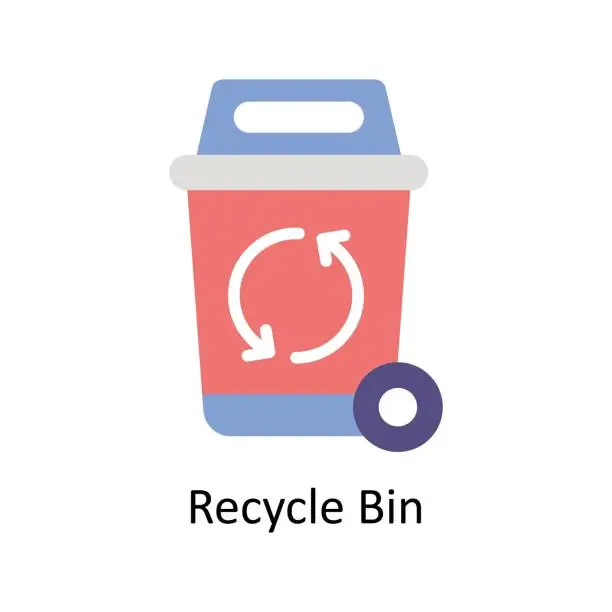 Vector illustration of Recycle Bin Vector  Flat icon Style illustration. EPS 10 File