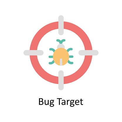 Bug Target Vector  Flat icon Style illustration. EPS 10 File