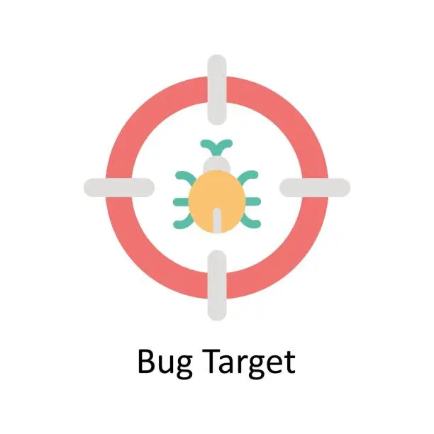 Vector illustration of Bug Target Vector  Flat icon Style illustration. EPS 10 File