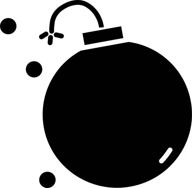 Vector illustration of Bomb solid and glyph vector illustration