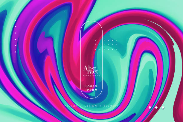 istock Abstract blue and pink swirl wave background. Flow liquid lines design elemen 1944859882