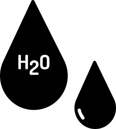 H20 solid and glyph vector illustration