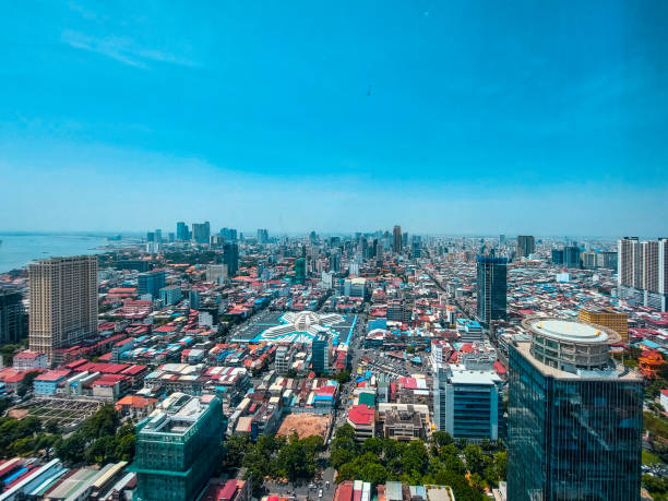The top view of phnom penh cambodia