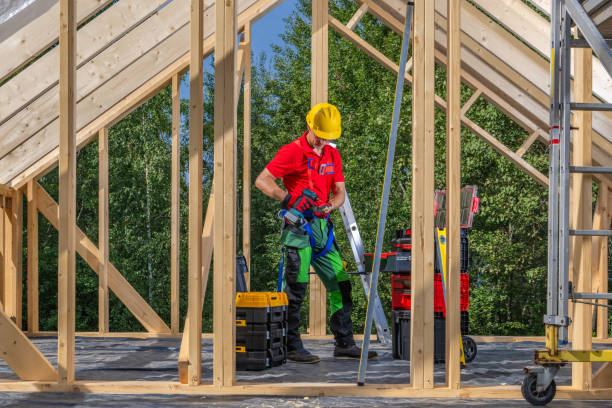 istock Caucasian Construction Site Contractor Worker Wearing Hard Hat 1944923722