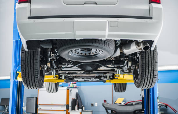 istock A Car on a Lift Inside Auto Service Shop 1944925273
