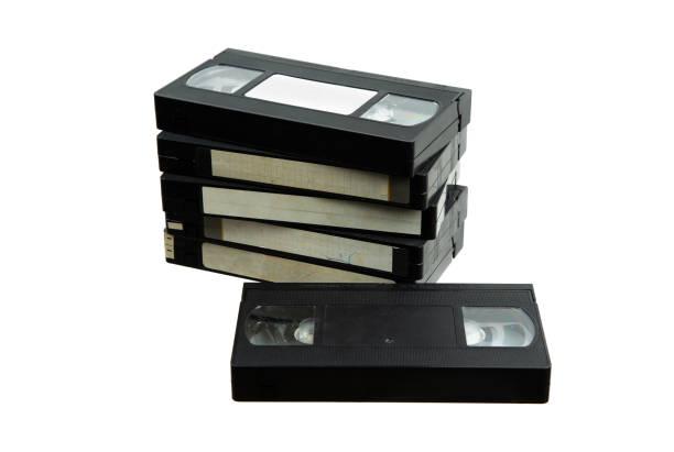 istock Pile of VHS video cassettes. Vintage media. Isolate on a white background. 1944935652