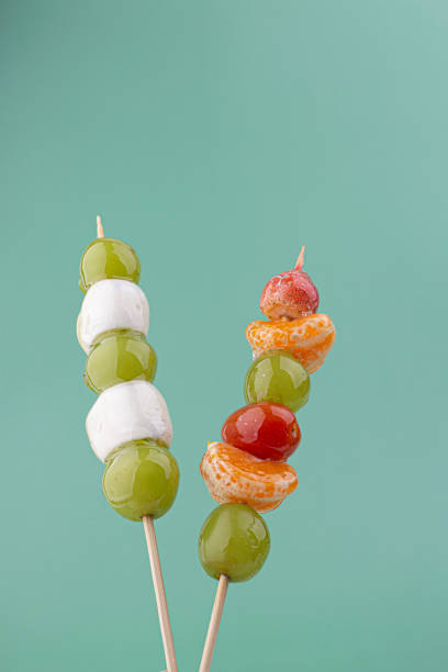 Tanghulu, a fruit skewer Korean snack candy coated with sugar syrup