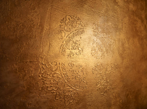 istock dark coppery colour wall in the room 1945014955