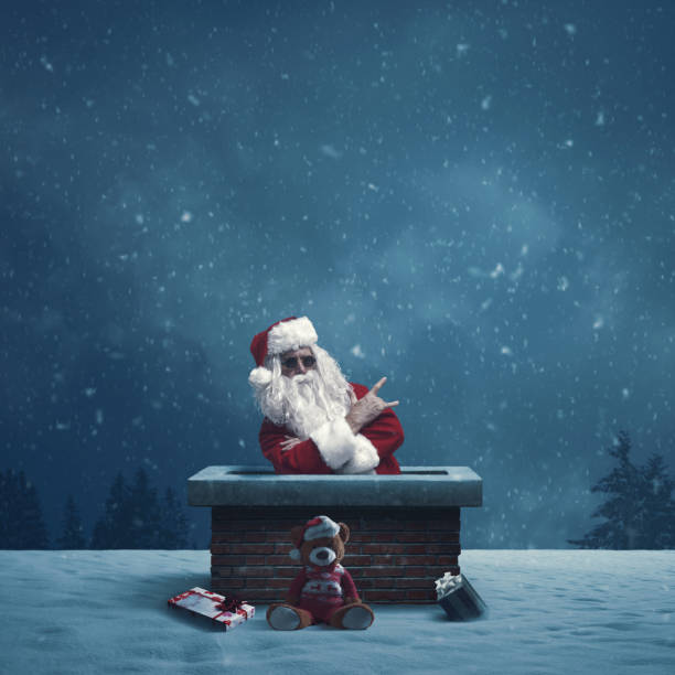 istock Unconventional Santa in a chimney 1945021260