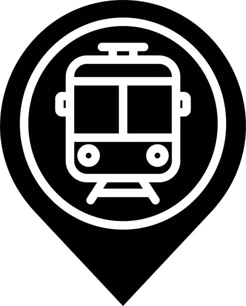 Vector illustration of metro location solid and glyph vector illustration