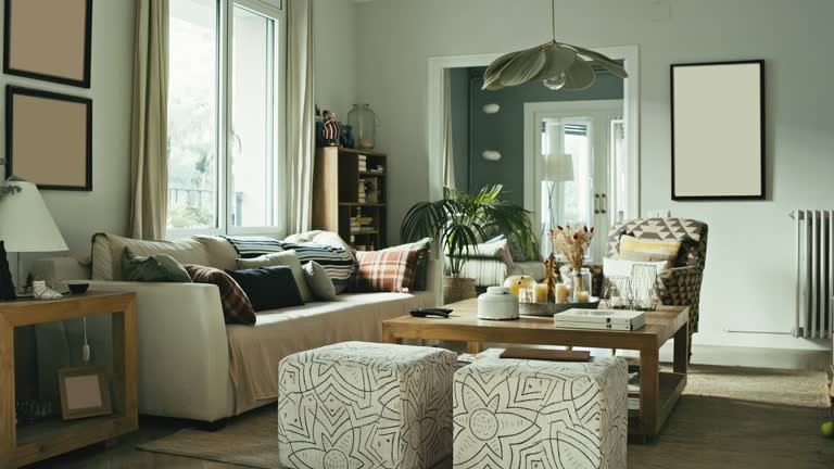 Cozy living room with shabby chic style