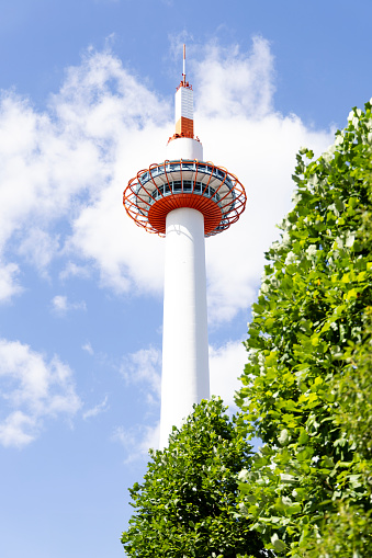 Kyoto Tower and its observation deck as the symbol for the Kyoto bus terminal