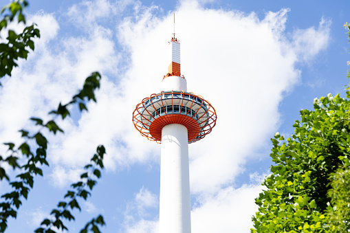 Kyoto Tower and its observation deck as the symbol for the Kyoto bus terminal